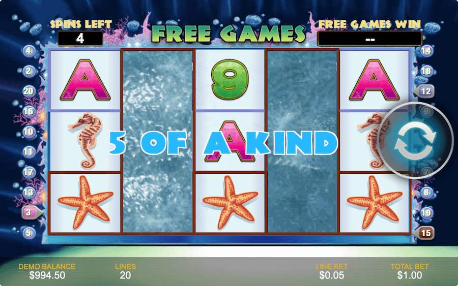 A Dolphin Symbol Landing On Reels 2 And 4 At The Same Time Will Trigger The Free Spins Feature On Dolphin Reef Video Slot