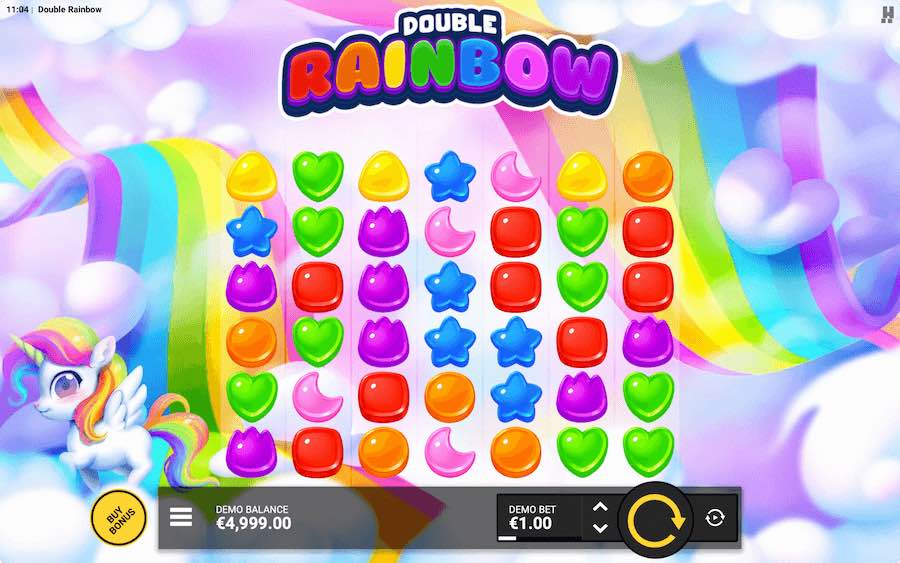 Play With 7 Reels, The Cluster Pays Mechanic, And Win Up To 5,000x Your Stake In Hacksaw Gaming's Double Rainbow Online Slot