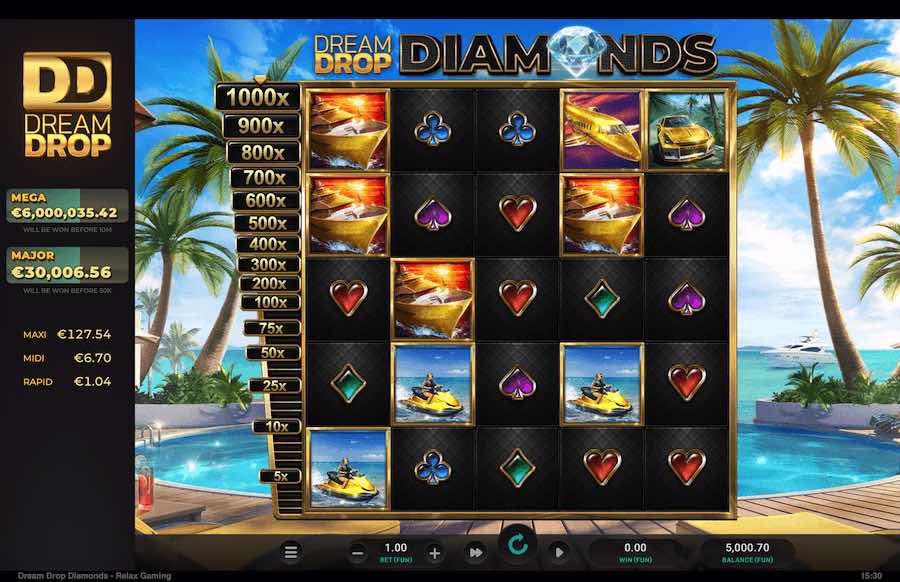 Be In With A Chance Of Winning A Mega Jackpot On The Dream Drop Diamonds Online Slot From Provider Relax Gaming