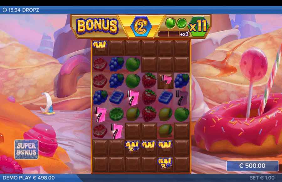 Land 3 Bonus Symbols To Trigger The Free Spins Feature On The Dropz Video Slot