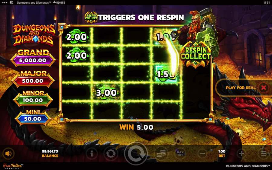 Trigger A Respin Bonus And A Free Spins Feature On Dungeons And Diamonds Online Slot