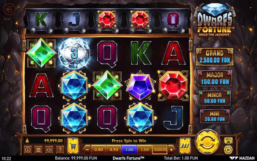 Spin With 5 Reels, The Scatter Pays System, And Enjoy Wins Of Up To 2,500x Your Bet In Dwarfs Fortune Online Slot From Game Developer Wazdan