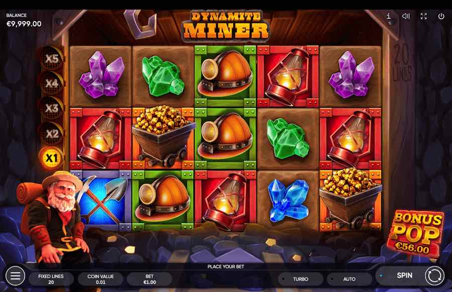 Win Up To 10,000x Your Bet In The Dynamite Miner Online Slot From Game Provider Endorphina