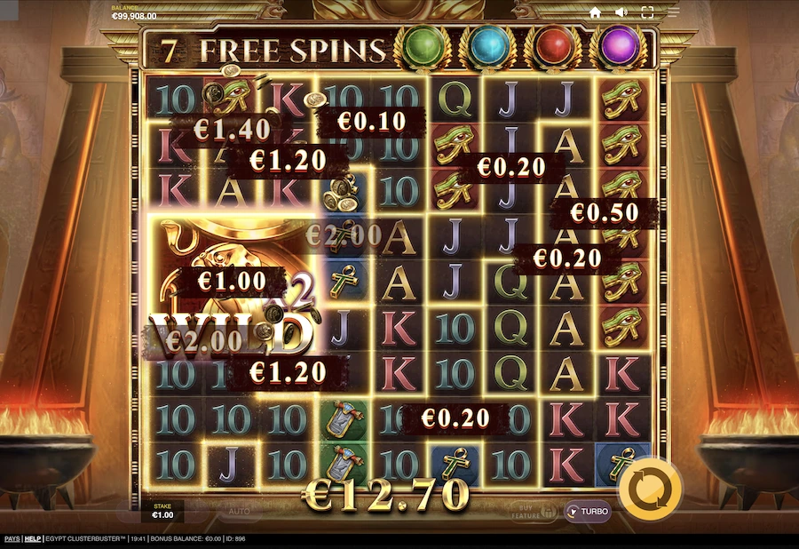 Egypt Clusterbuster slot free spins feature