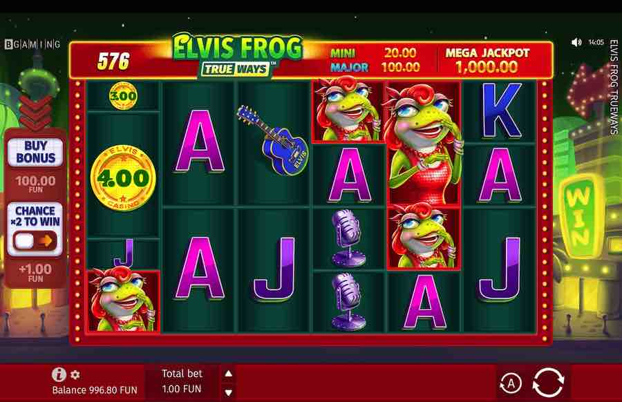 Up To 5,000x Your Stake Can Be Won On The Elvis Frog Trueways Slot From Game Provider Bgaming