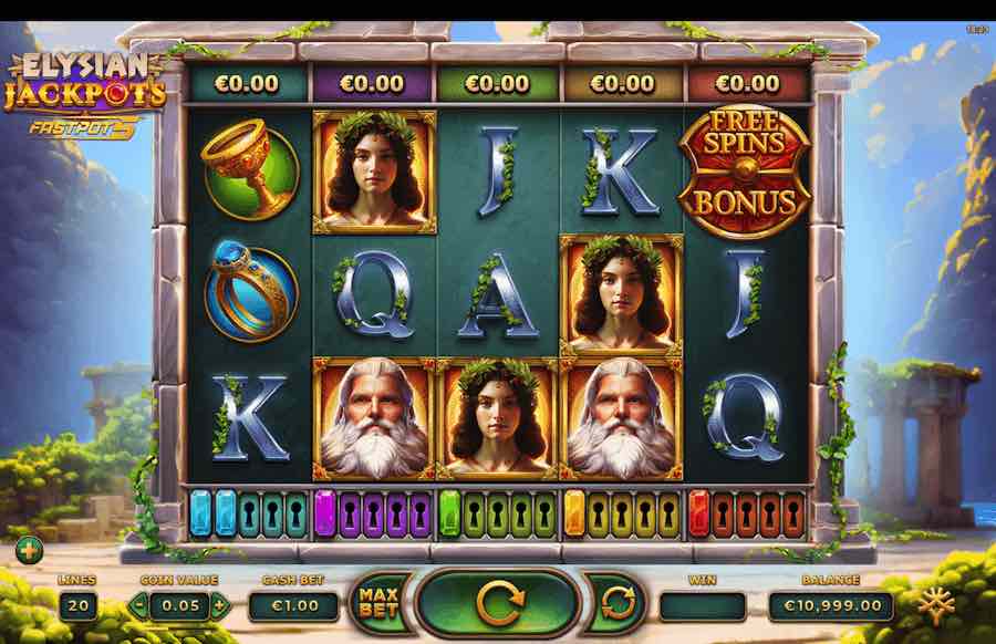 Elysian Jackpots Slot Base Game 