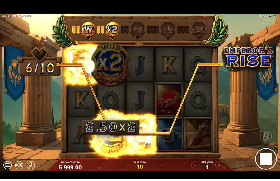 Emperor's Rise Slot Free Spins Feature 