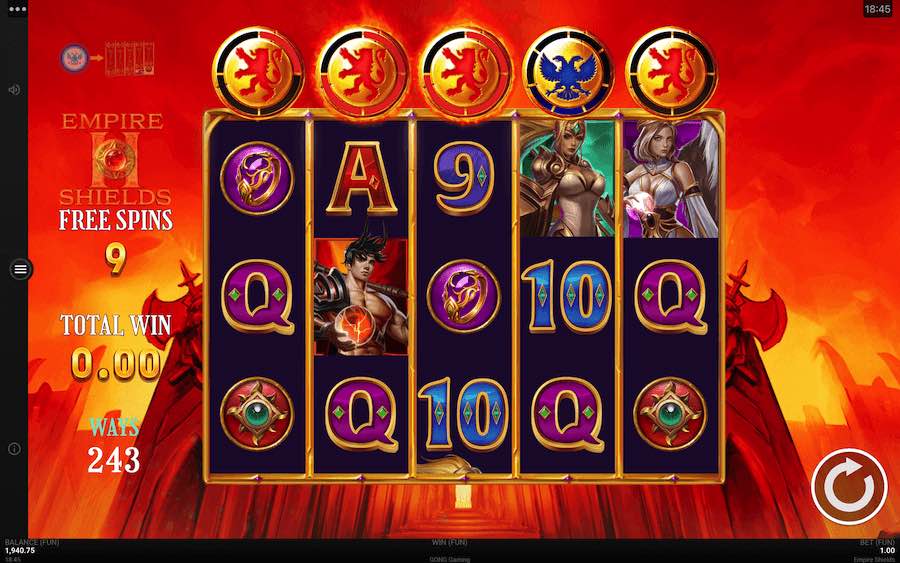 Land 3 Or More Scatter Symbols And The Free Spins Feature Will Be Triggered On Empire Shields Video Slot