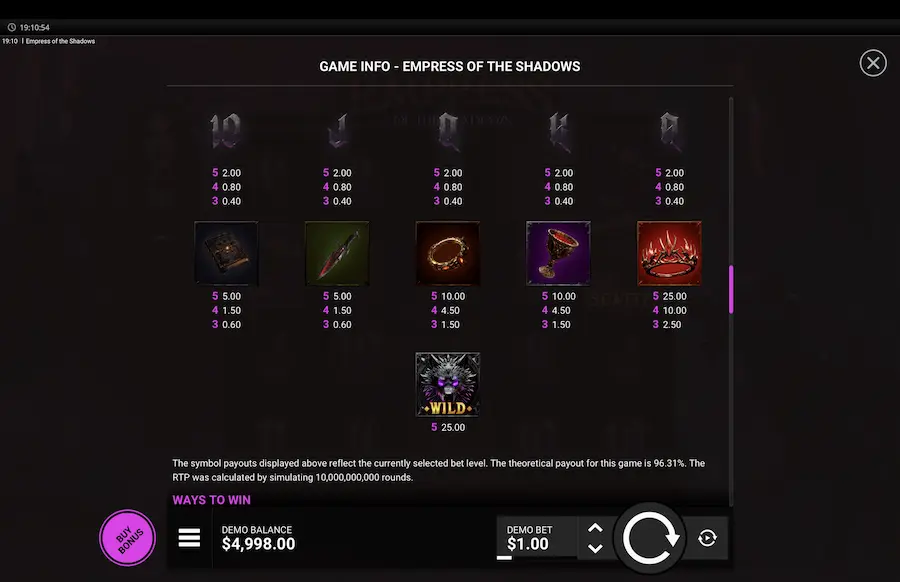 Empress of the Shadows Slot