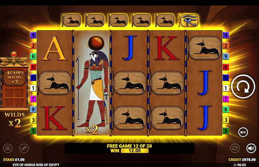 Eye Of Horus Rise Of Egypt Free Spins Feature 