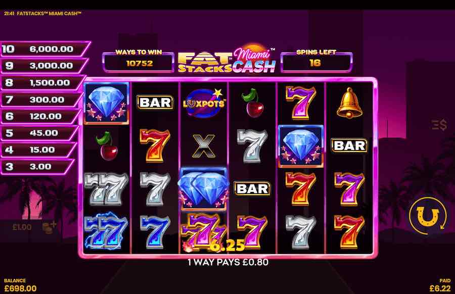 Fatstacks Miami Cash Free Spins Feature