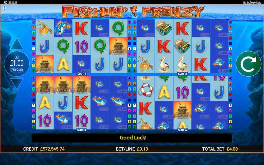 3 Scatter Symbols Landing On A Reel Set Will Trigger The Free Spin Feature On Fishin Frenzy Power 4 Slots