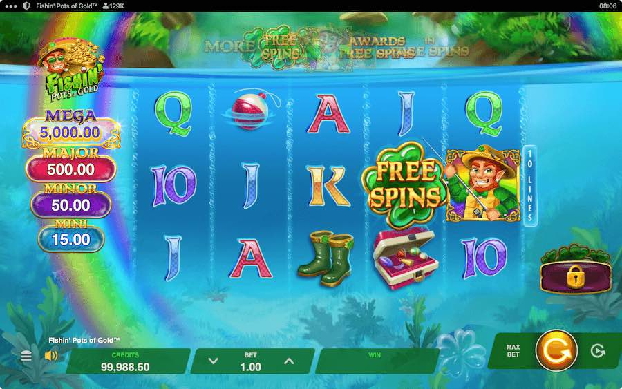 Play With 5 Reels, 20 Paylines, And Win Up To 5,000x Your Bet In Gameburger's Fishin Pots Of Gold Online Slot