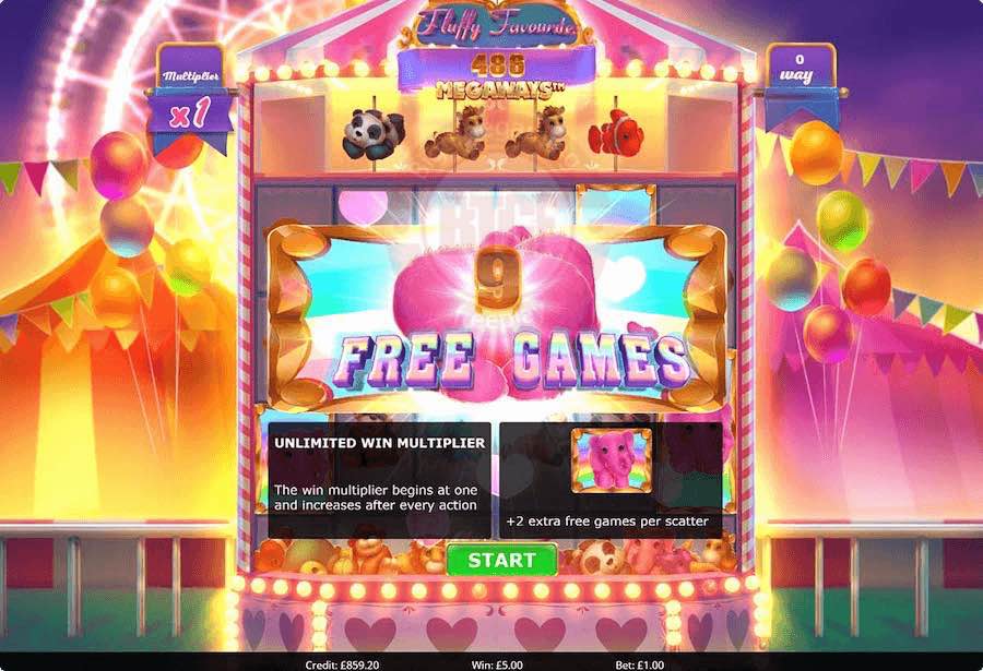 3 Or More Elephant Scatter Symbols Will Trigger The Free Spin Feature On Fluffy Favourites Megaways™