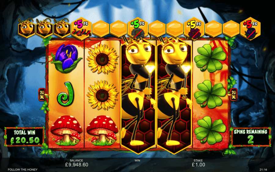 Play With 5 Reels, 20 Paylines, And Win Up To 10,000x Your Bet On Inspired Gaming's Follow The Honey Online Slot