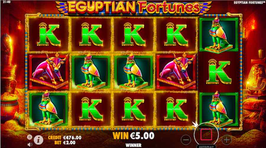 Only Your Chosen Symbols Will Appear On The Reels During The Free Spin Bonus On Egyptian Fortunes