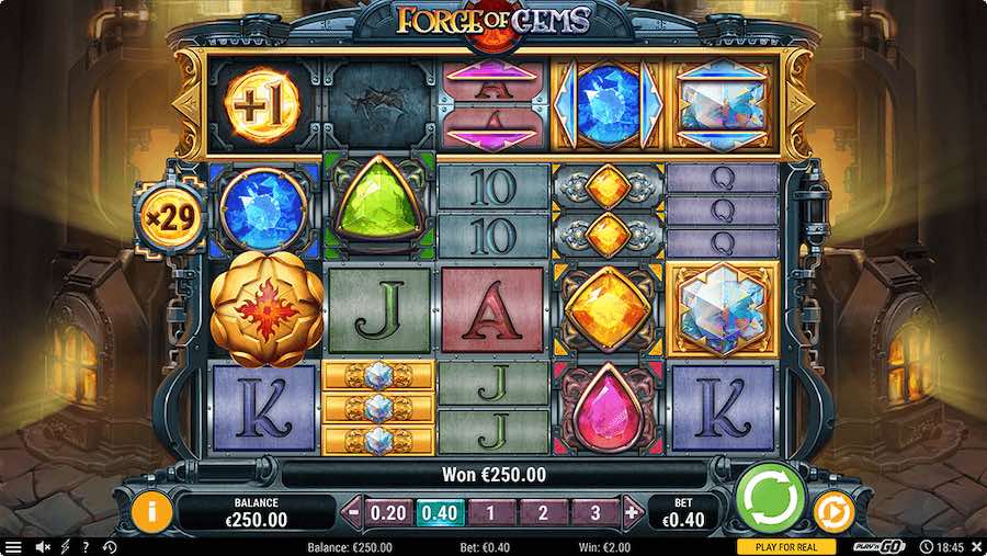 3 Scatter Symbols Appearing In View Will Trigger The Free Spins Feature On Forge Of Gems Video Slot