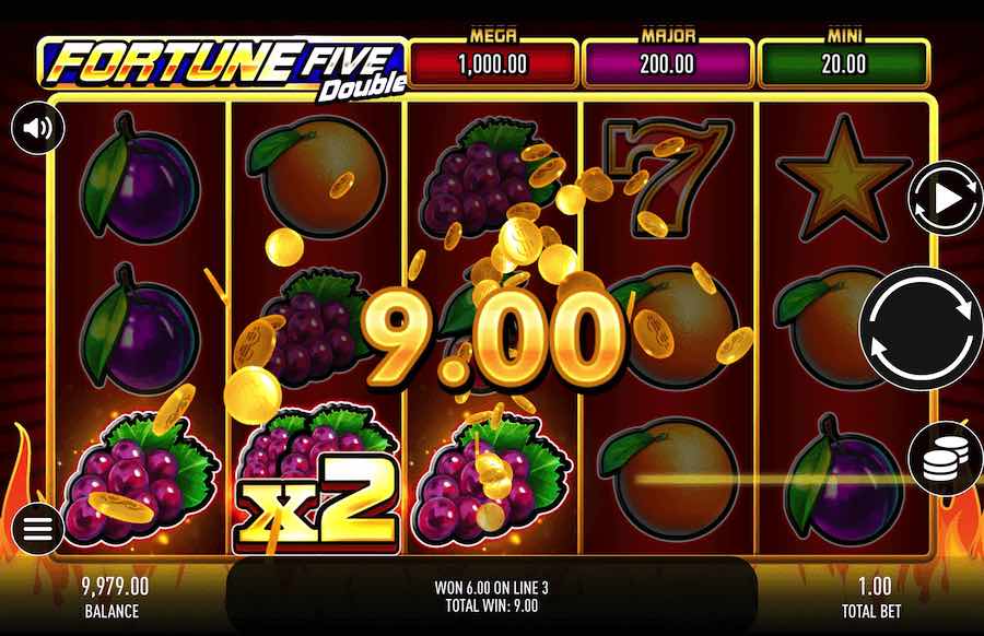 Multiplier Overlays Can Appear On All Symbols Whilst Playing Fortune Five Double Video Slot