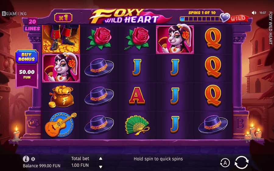 Play With 5 Reels, 20 Fixed Paylines And Win Up To 2,800x Your Bet In The Foxy Wild Heart Online Slot From Provider Bgaming