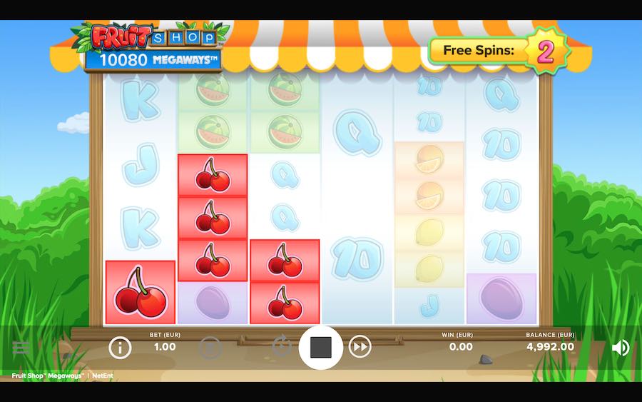 Winning Combinations Of Premium Paying Symbols Will Trigger The Free Spin Bonus On Fruit Shop Megaways™