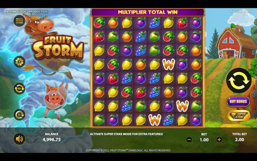 Win Up To 25,000x Your Stake Across 8 Reels And The Cluster Pays System, In Stakelogic's Fruit Storm Slot