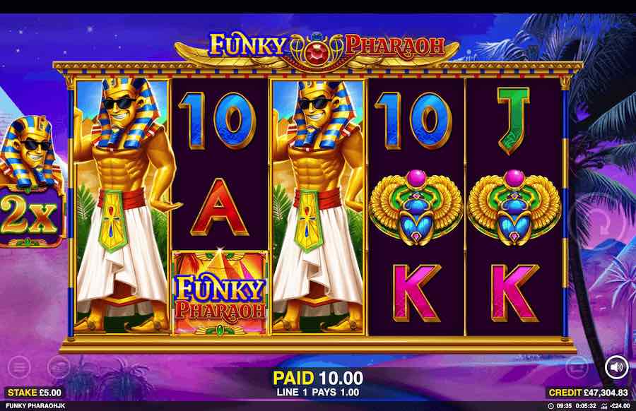 A Win Multiplier Of Up To 10x Can Be Achieved During The Respin Feature On The Funky Pharaoh Video Slot