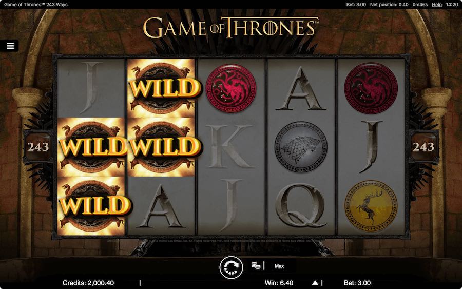 Play With 5 Reels, 243 Paylines, And Win Up To 20,250x Bet On Game Of Thrones Slot From Microgaming