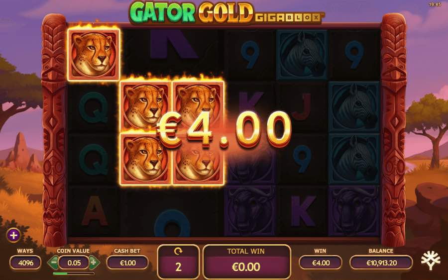 Land 5 Or More Scatter Symbols To Trigger The Free Spins Feature On Gator Gold Gigablox Video Slot