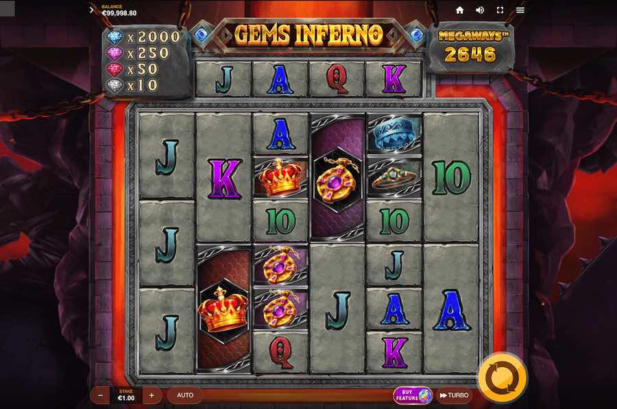 Gems Inferno Megaways Slot Base Game