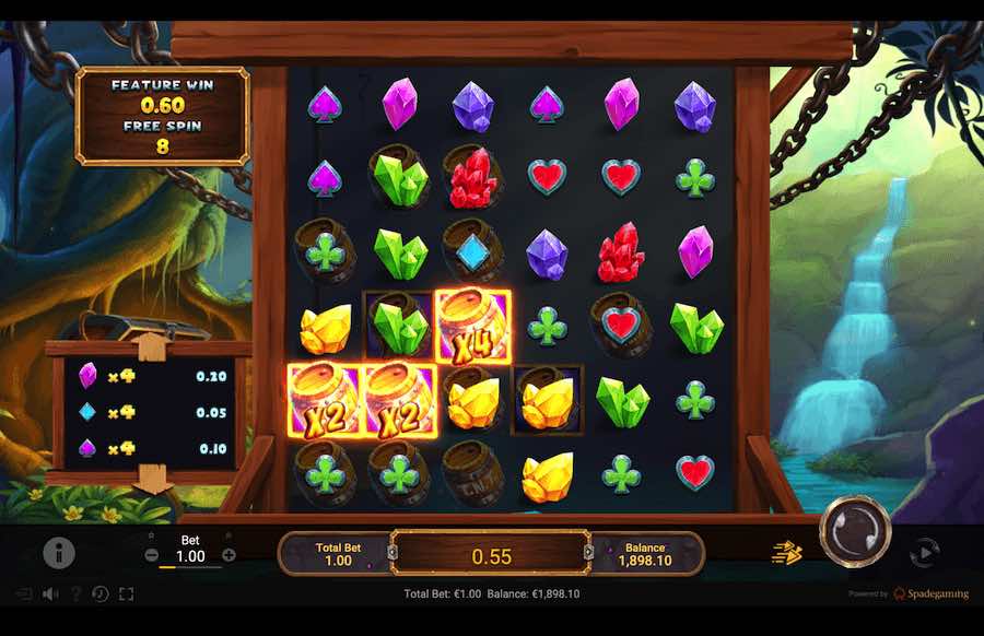 Gemstone Rush Free Spins Feature 