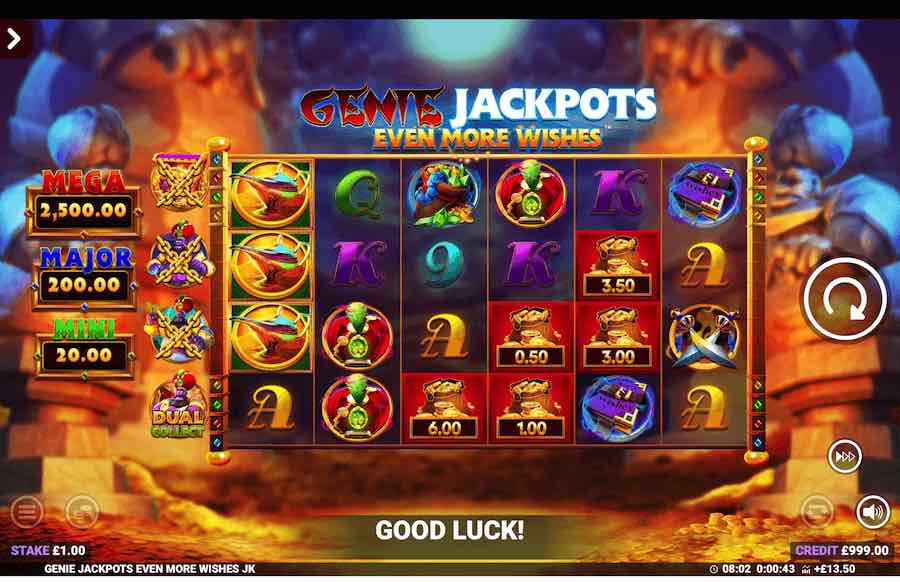 Genie Jackpots Even More Wishes Slot Base Game