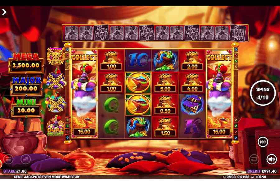 Genie Jackpots Even More Wishes Slot Free Spins Feature