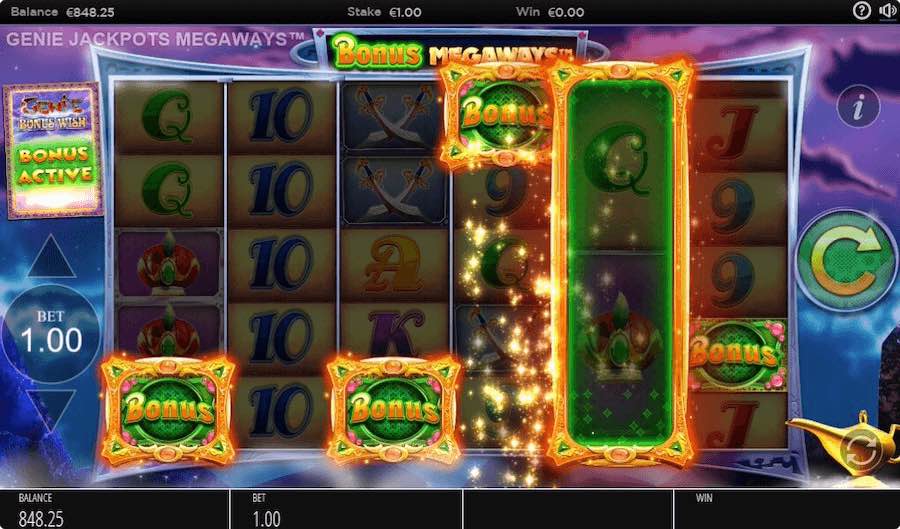 Land 3 Or More Scatter Symbols To Trigger The Bonus Feature On Genie Jackpots Megaways Slot