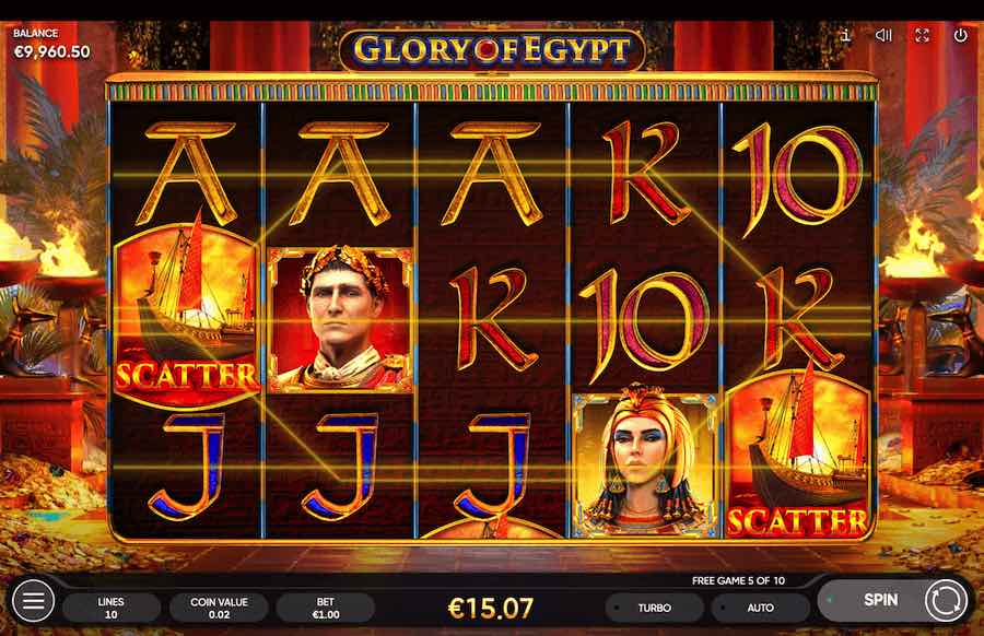 Land A Scatter Symbol On Reels 1, 3, And 5 For The Free Spins Feature To Be Triggered On Glory Of Egypt Video Slot