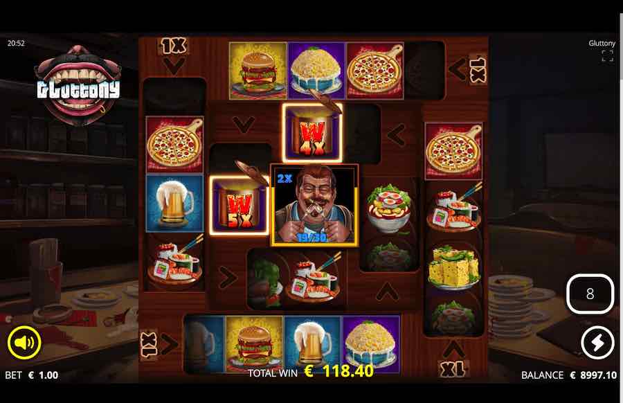 Gluttony Slot Free Spins Feature 