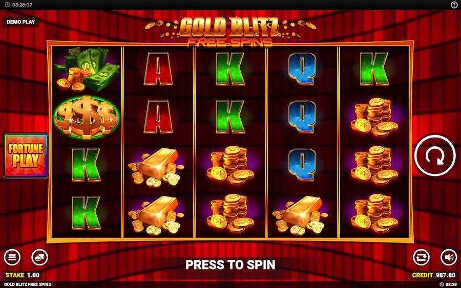 Play With 5 Reels, 40 Fixed Paylines, And Win Up To 50,000x Your Bet In Gold Blitz Free Spins Fortune Play From Provider Blueprint Gaming