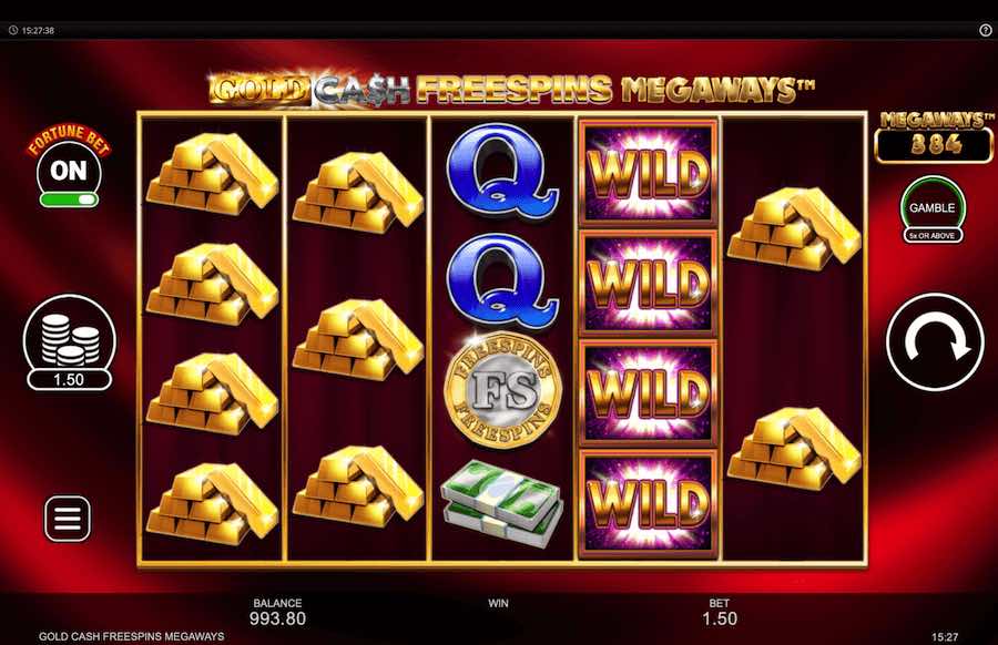 Gold Cash Free Spins Megaways Slot Base Game 