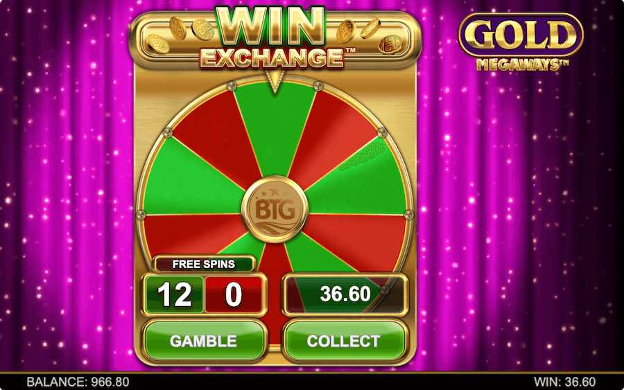 Wins Can Be Exchanged And Gambled Through The Win Exchange Feature On Gold Megaways