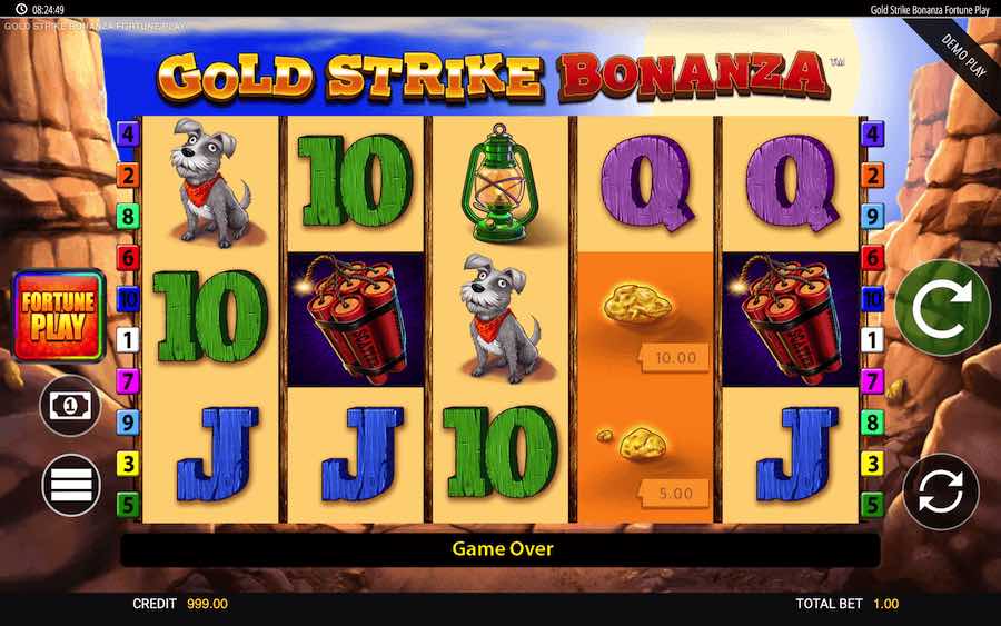 Play With 5 Reels, 10 Paylines, And Win Up To 2,500x Your Stake In Gold Strike Bonanza Fortune Play Online Slot From The Provider Blueprint Gaming