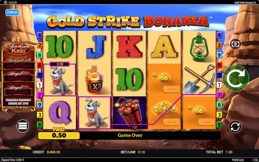 Play With 5 Reels And 10 Fixed Paylines On Blueprint Gaming's Gold Strike Bonanza Slot