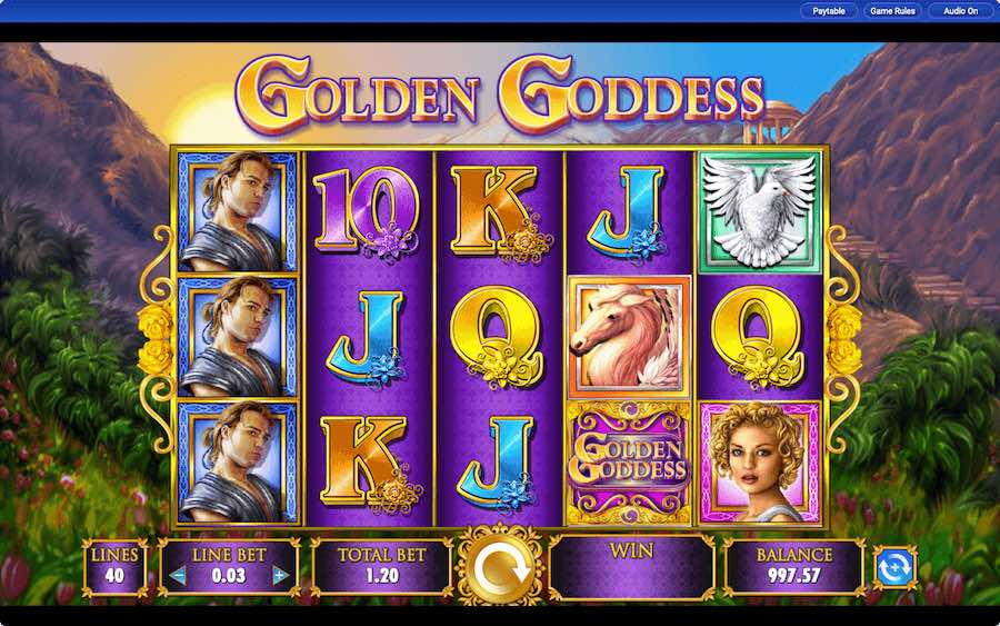 Play With 5 Reels, 40 Paylines, And Win Up To 1,000x Your Stake In Igt's Golden Goddess Online Slot