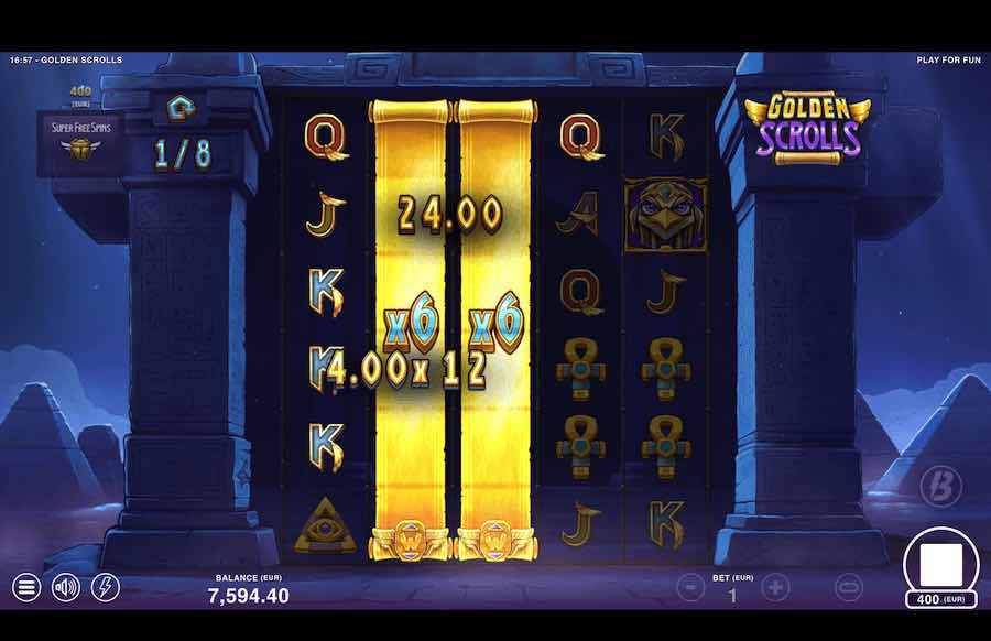 Golden Scrolls Free Spins Feature 