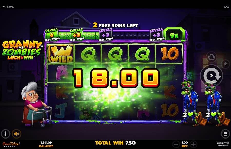 Granny Vs Zombies Slot Free Spins Feature 