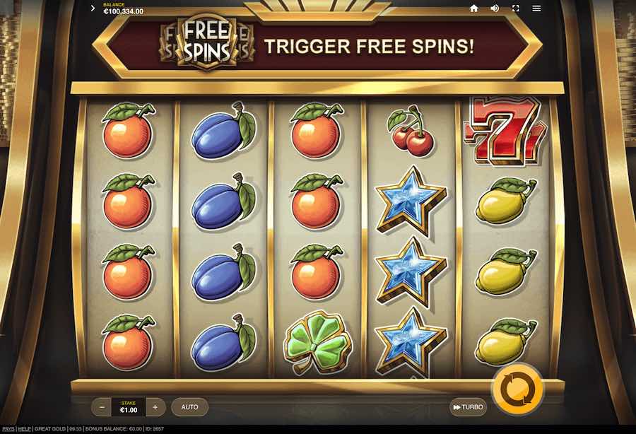 The Great Gold Online Slot From Red Tiger Gaming Comes With 5 Reels, 10 Fixed Paylines And A Maximum Win Of 7,608x