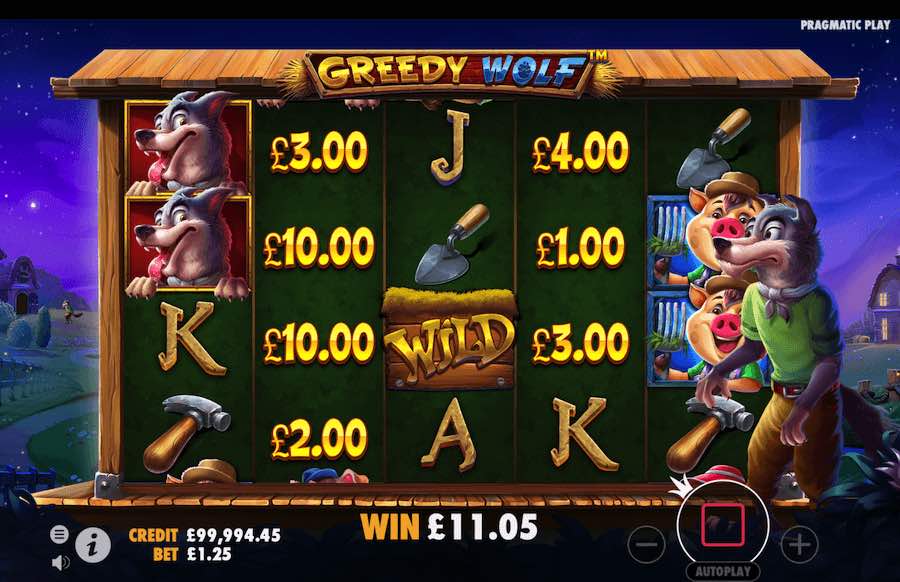 Hit 6 Or More Scatter Symbols In The Base Game And The Free Spins Feature Will Be Triggered On The Greedy Wolf Video Slot