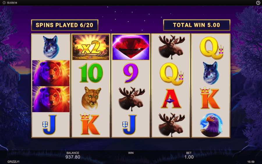 Inspired Gaming's Grizzly Online Slot Features 5 Reels, 1,204 Paylines, And A Maximum Win Of 5,000x Bet