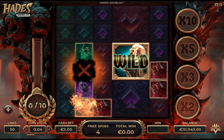 The Wild Hunt Is Active On Every Spin During The Free Spin Bonus On Hades Gigablox