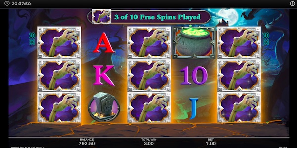 Symbols Expanding To Pay 3 Of A Kind Across 10 Paylines On Book Of Halloween Slot