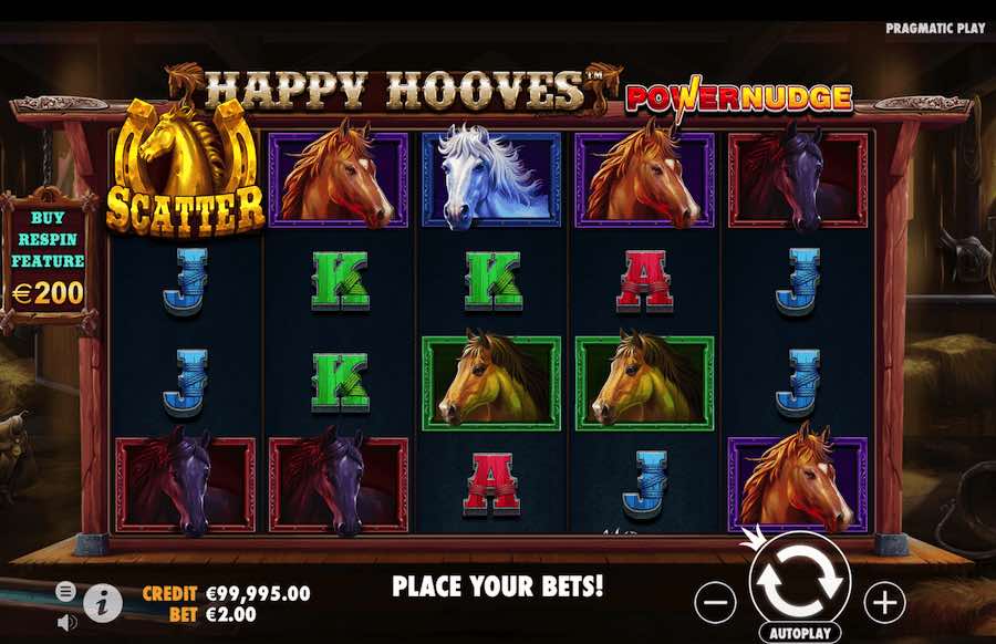 Play With 40 Paylines And Win Up To 5,000x Your Bet On The Happy Hooves Online Slot From Game Provider Pragmatic Play