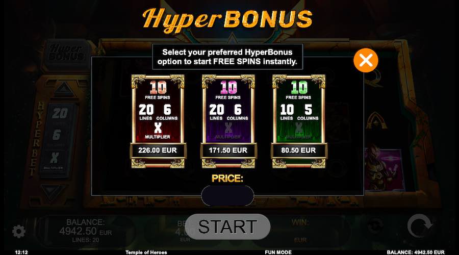 Choose To Buy A Bonus On Temple Of Heroes Slot